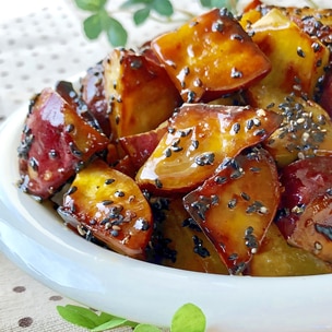 さつまいもとかぼちゃの塩バター蒸し♪