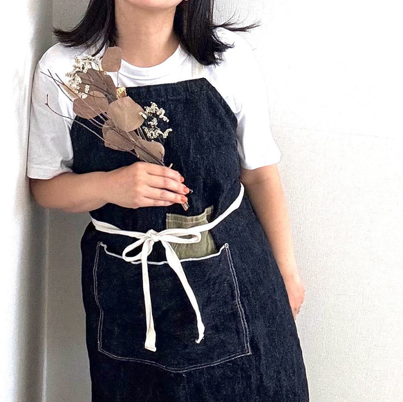 Lee エプロン 前掛け 胸付き カフェエ デニム おしゃれエプロン デニムエプロン ヒッコリー 胸当てエプロン LCK79007 ユニセックス男女兼用 飲食店 カフェ レストラン サービス業 ユニフォーム 制服 保育園 ボンマックス 送料無料 ミツケヨ