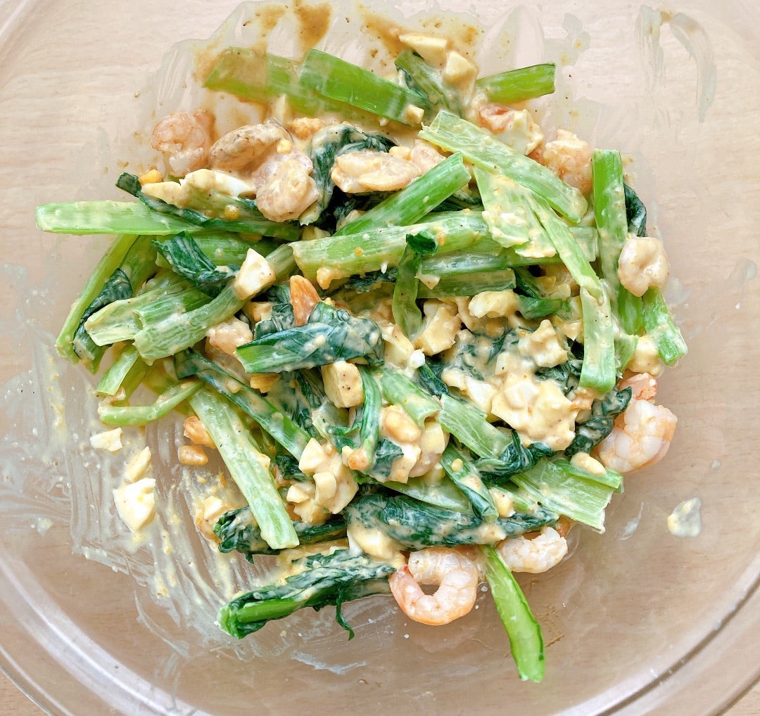 小松菜とエビのカラフル卵サラダと新しい冷蔵庫がもうすぐ来る！どめさんオフィシャルブログ「どめさん家の簡単・毎日ごはん」Powered byAmeba