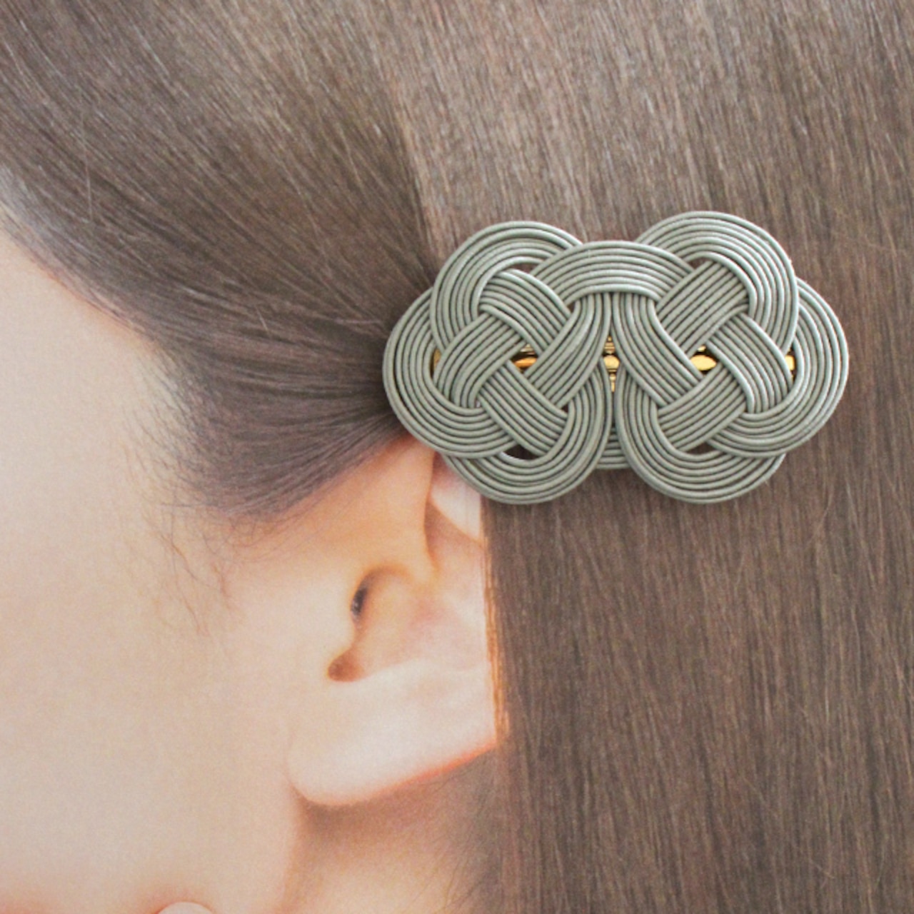 水引 推し色で作るバイカラーのバレッタ 推し活