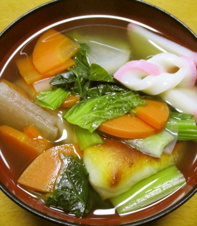 お醤油味で♪簡単お雑煮〜♡