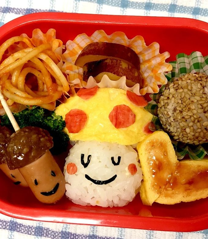 ニンテンドーキッズスペース大公開！マリオキャラ弁の作り方：スーパーキノコ任天堂