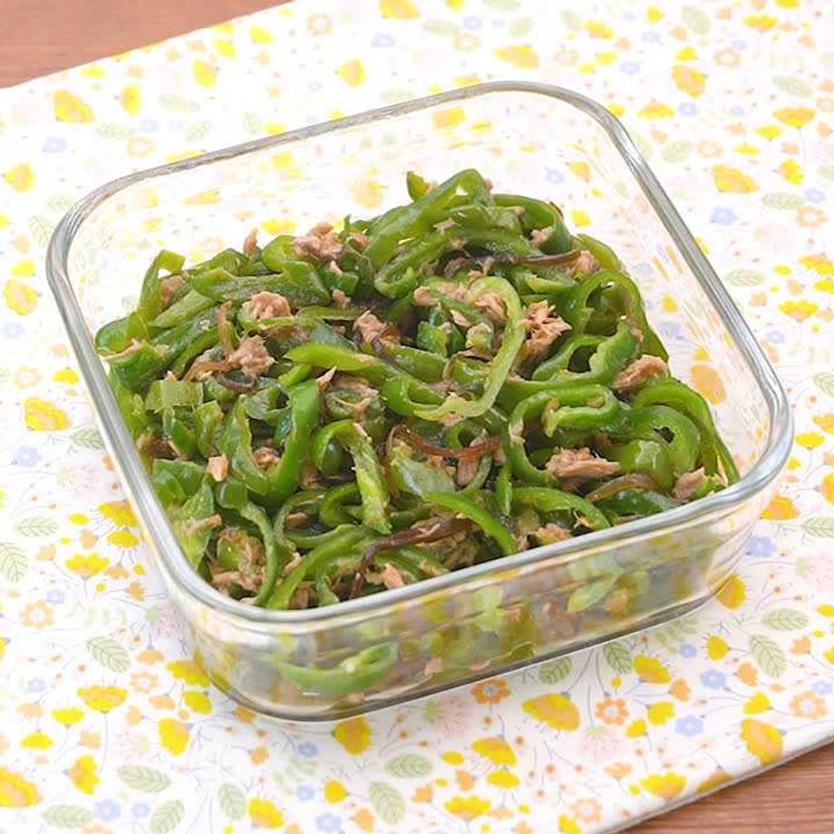 ピーマンとツナの塩昆布バター*お弁当にも