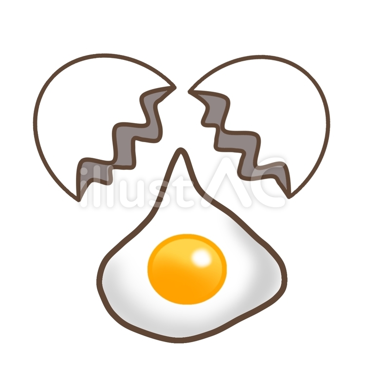 割った卵：イラスト無料