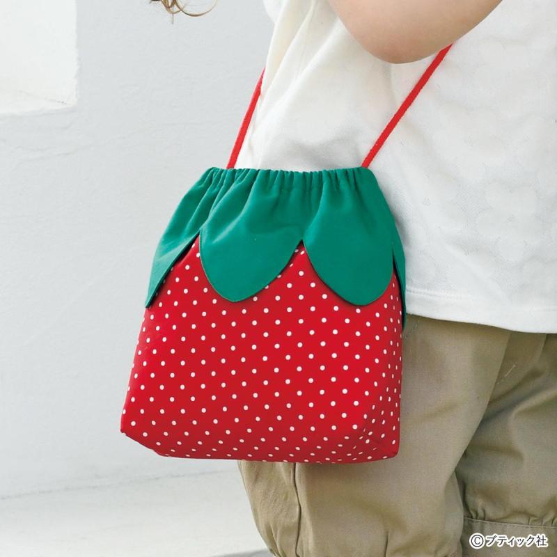 カシミヤ・*イチゴパールポシェットor巾着*・ 手編み 鍵編み いちごポシェット いちごポーチ その他入園グッズ caplicejuna 通販10026557Creema クリーマ