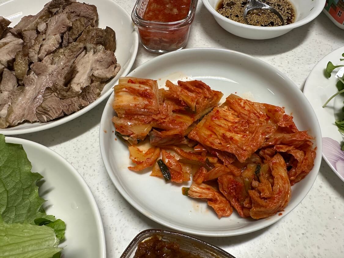 父の本格ポッサム。韓国でおうちごはん！ゆで豚の食べ方いろいろカライチ