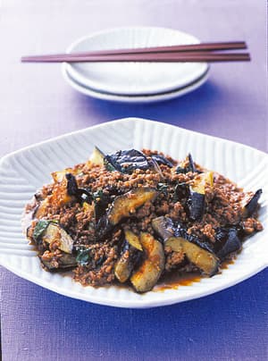 ナスとごぼうの黒酢炒め