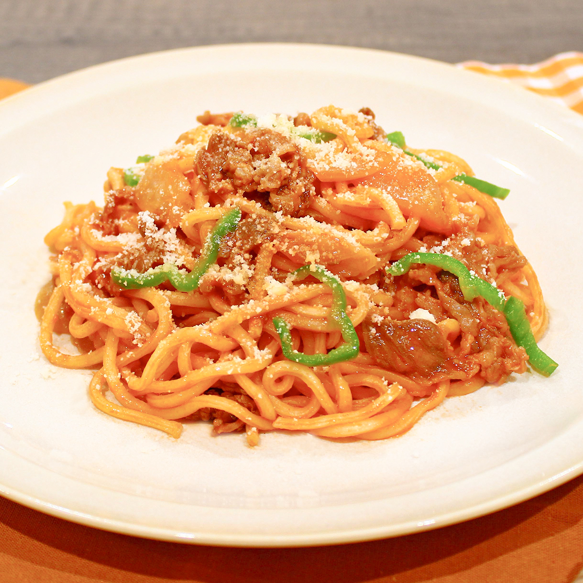 牛乳とスライスチーズが決め手！我が家のナポリタン♪