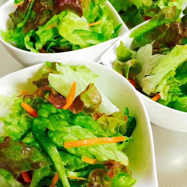さっぱりドレッシングでいただくモリモリ野菜サラダ