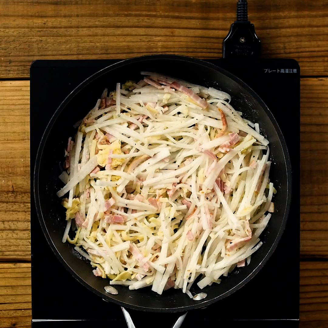 もっちもち♡ベーコンチーズ入り大根チヂミ