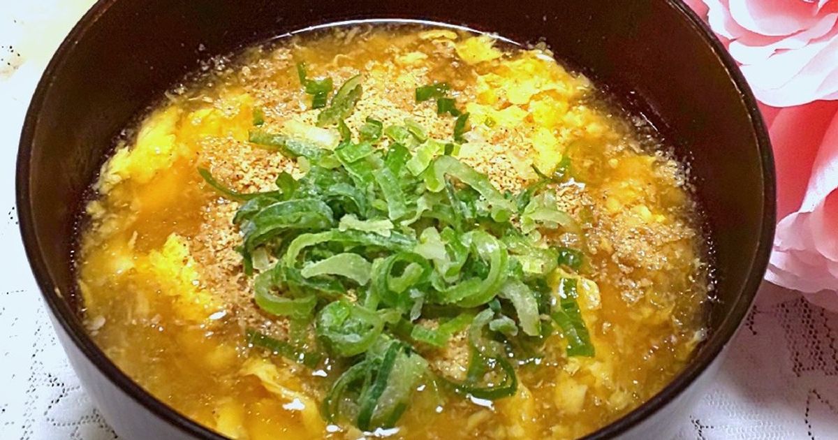 キャベツとわかめの和風卵スープ