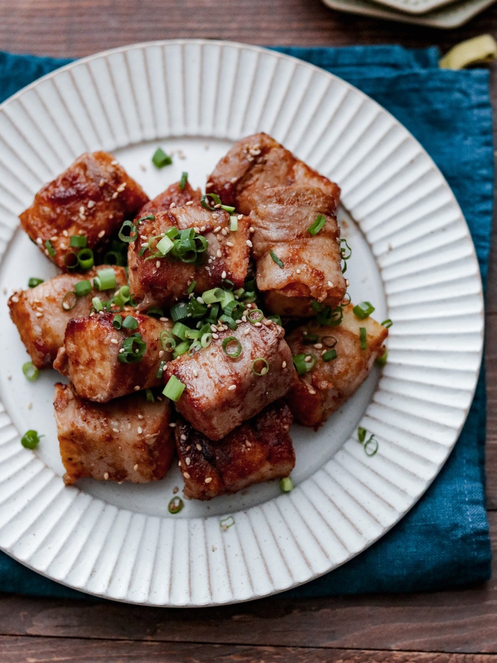 厚揚げの豚肉巻き甘辛だれ