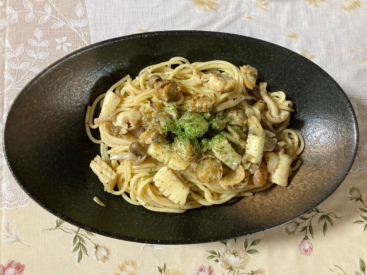 きのこと白だしのバターパスタ白だし16倍レシピ七福醸造株式会社