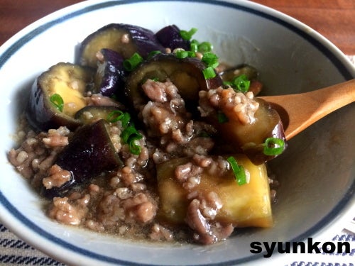 鶏肉となすのレンジさっぱり煮