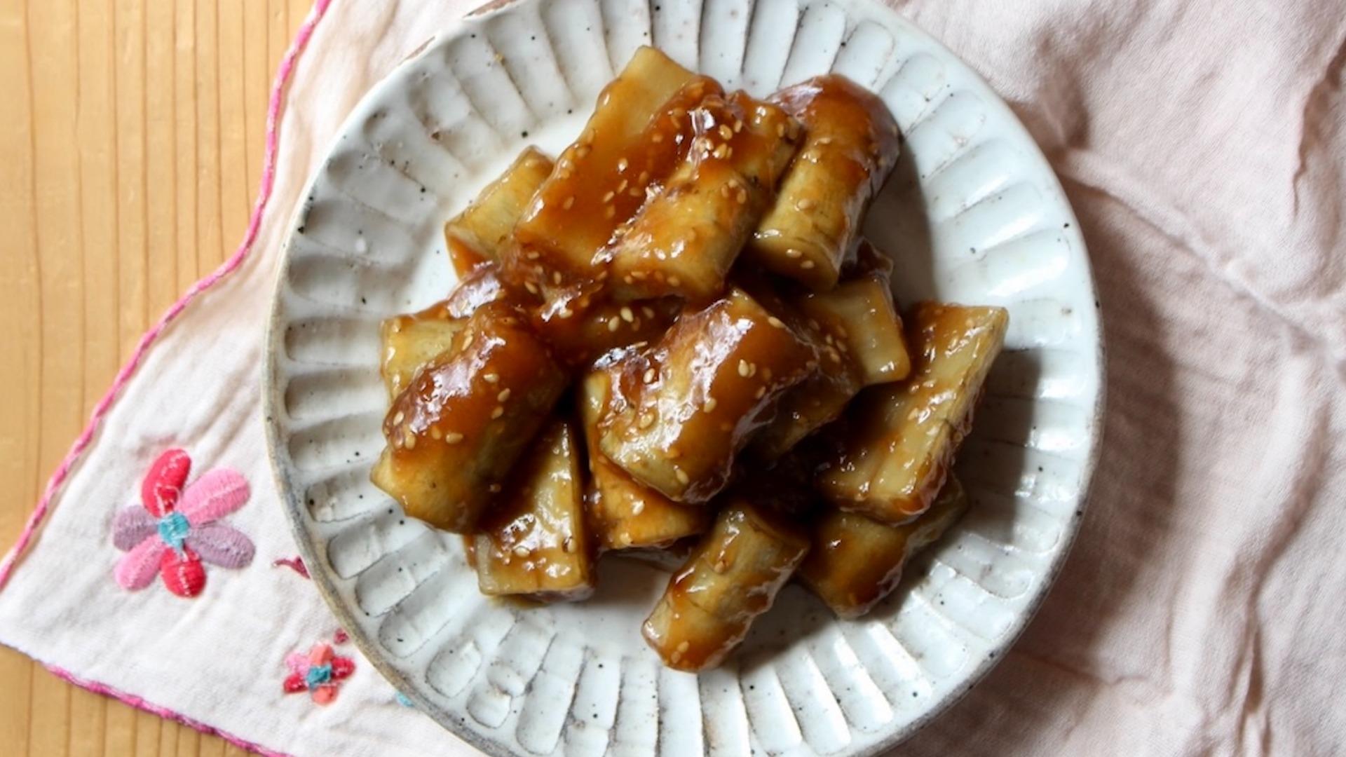 簡単本格レシピ ごぼうの甘酢炒め Umami Burdock stir-fry相生産業 甘酢だれ 黒酢入り