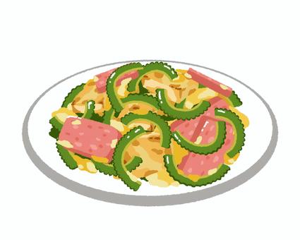 ゴーヤチャンプルーのイラスト １フリーイラスト素材 変な絵.net