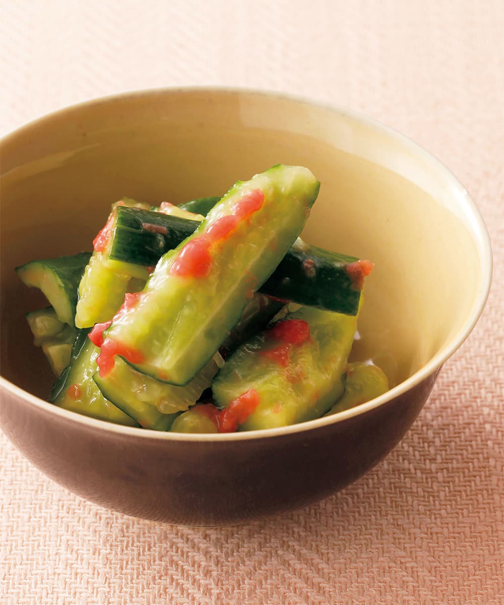 蒸し鶏の梅きゅうりぎょうざの満洲