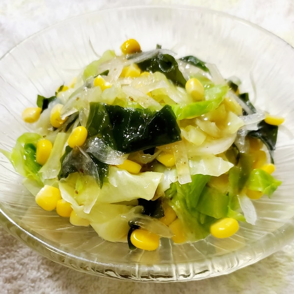 ◎温キャベツわかめサラダ