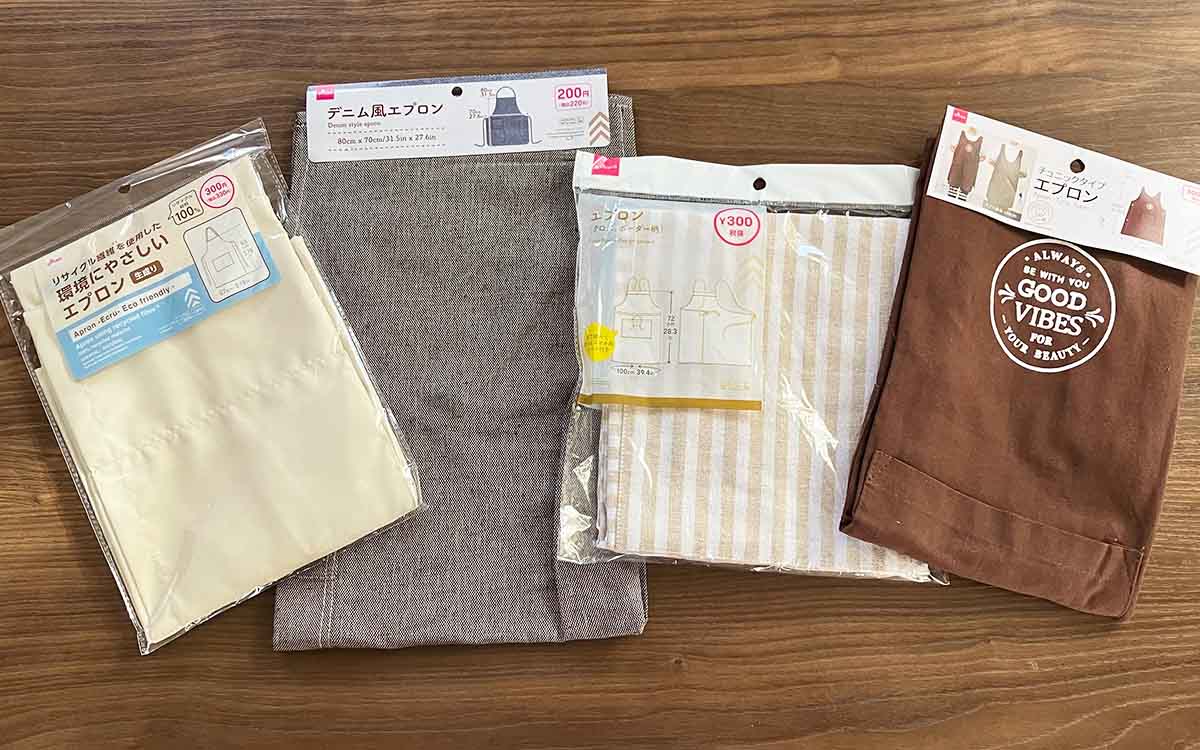 100均の使い捨てエプロン商品一覧。大人用や食事用も ダイソーとセリアで100円