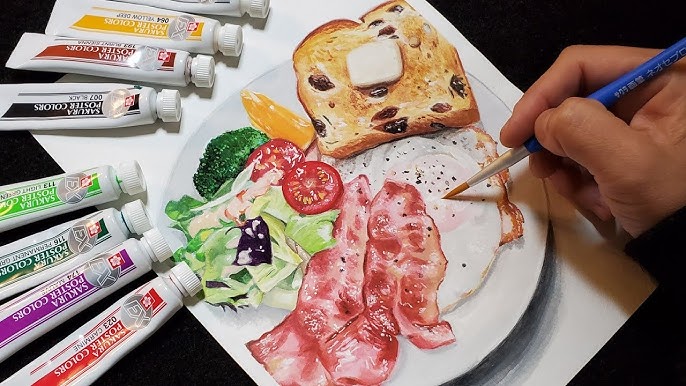 手書き トマト煮込みハンバーグのイラスト 無料-飲食店専門手描きイラスト そらまめ堂