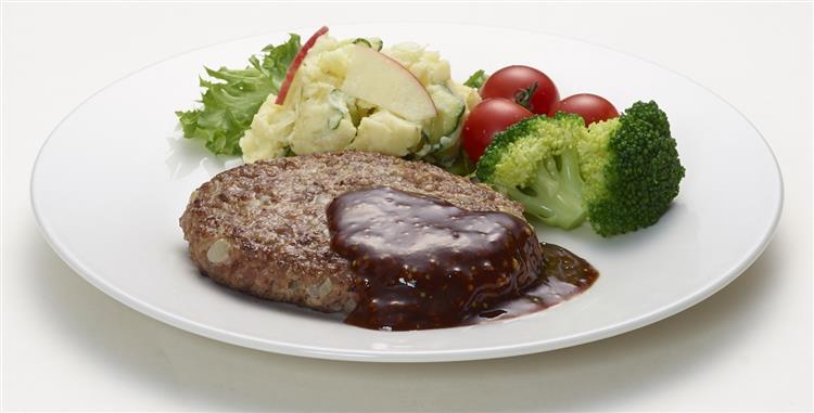 洋食屋さんのきのこ入りチーズハンバーグきのこのソテーを添えて