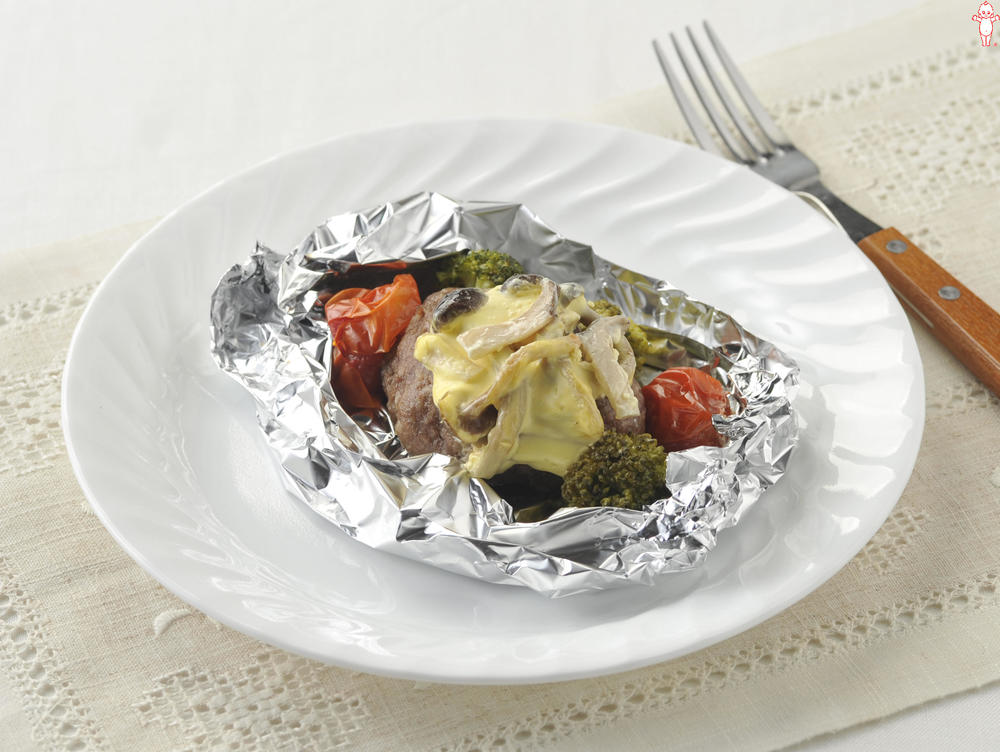 ふんわりとろ～り♪包み焼きチーズinハンバーグ