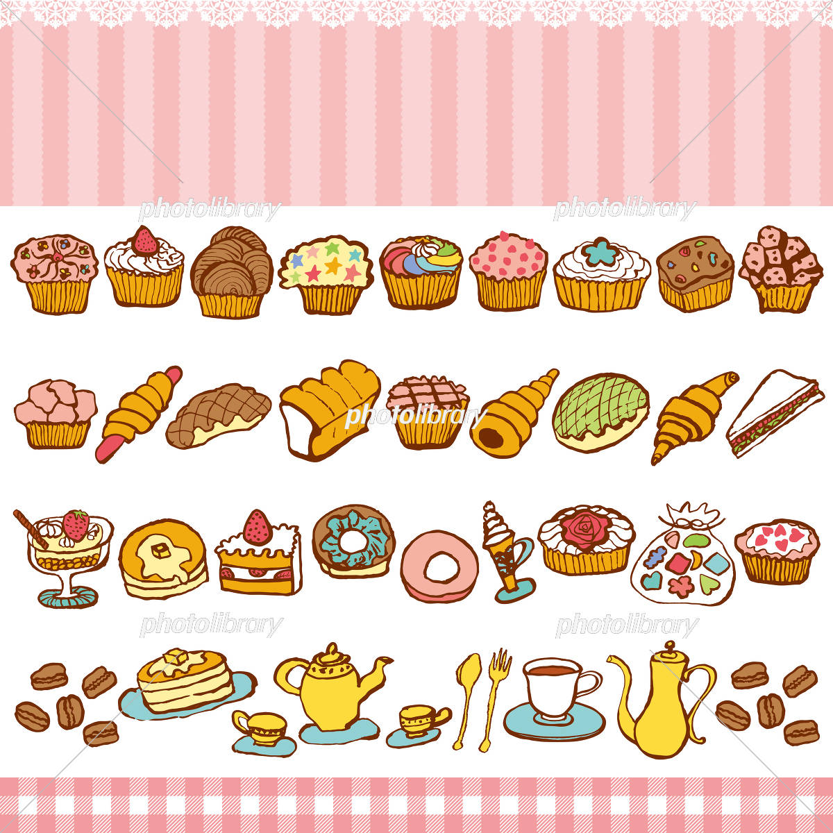 ケーキとプリンの手書きイラストイラスト - No: 2472301無料イラスト・フリー素材なら「イラストAC」