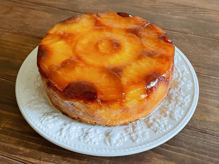 アップサイドダウン バナナケーキ - マイティの Awesome Cooking