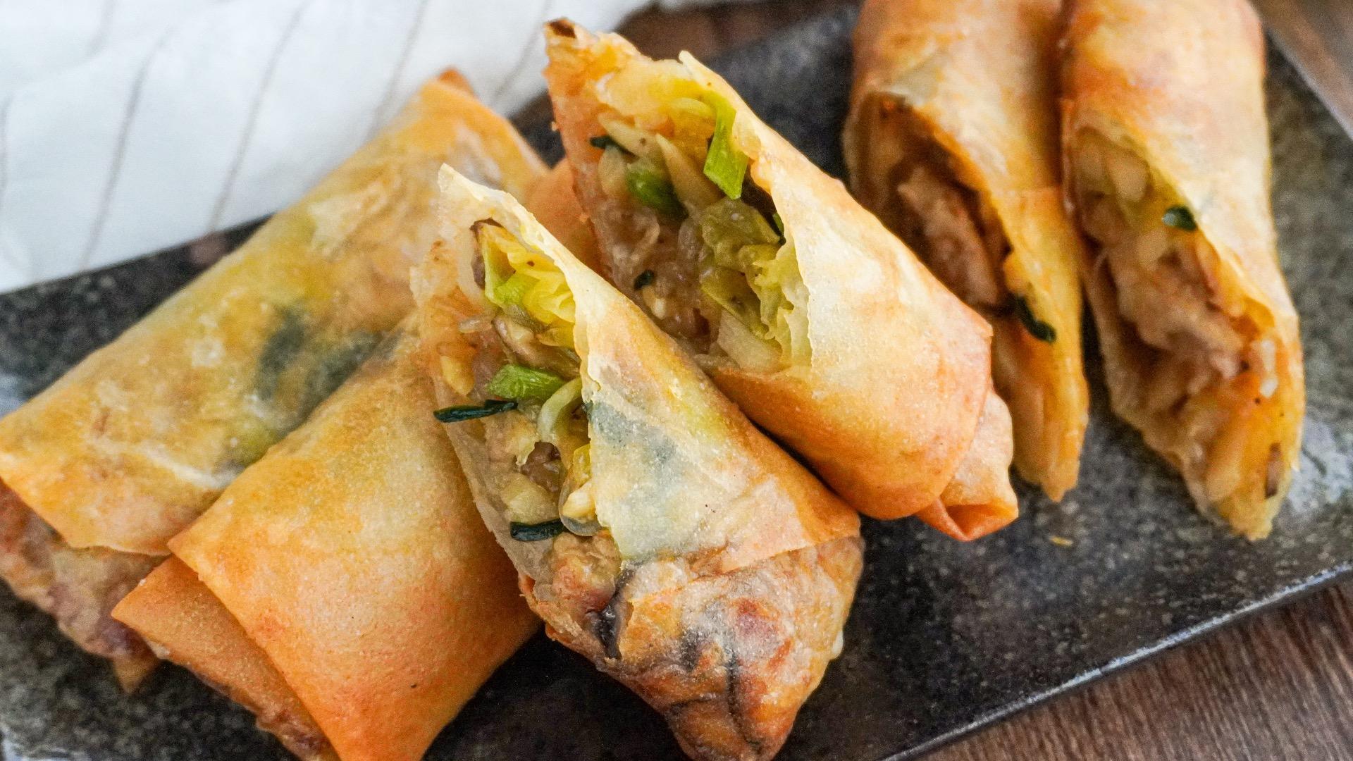 余った春巻きの皮で、お手軽キッシュ