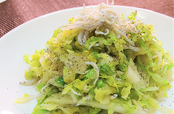 無限湯通しキャベツのパスタ