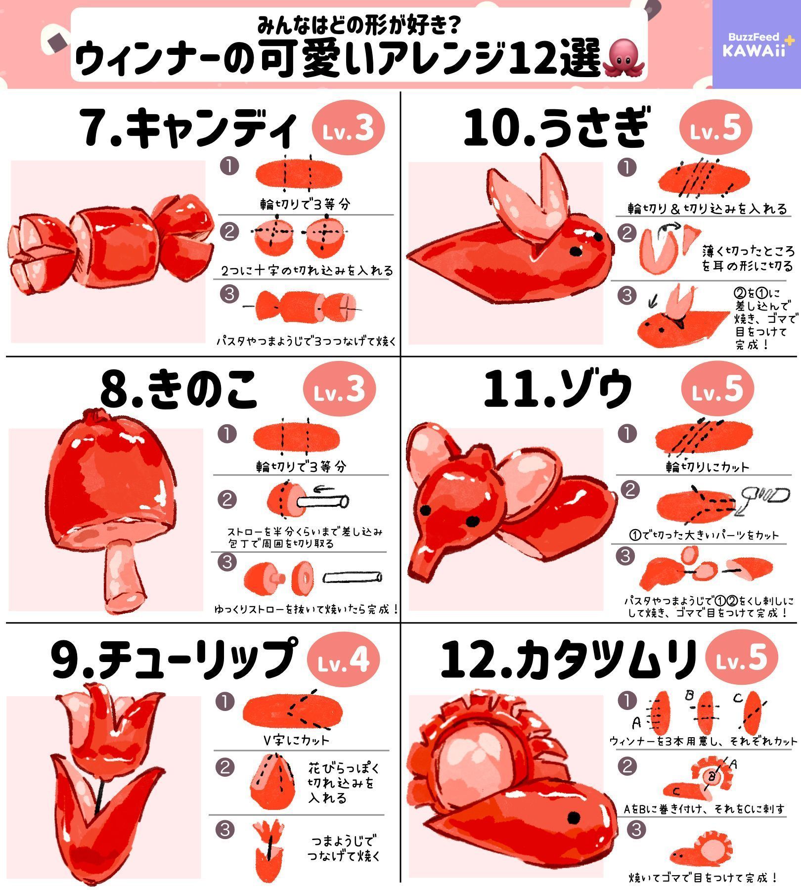 ❤️ウインナーの飾り切り🌼🍀🩷定番おかず年少弁当年中弁当年長 弁当幼稚園弁当小学生弁当子供弁当お弁当キャラ弁初心者お弁当作りおかずお弁当のおかず簡単レシピFood