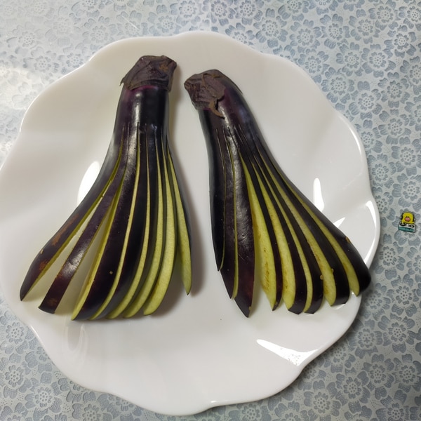 切り方 なすの飾り切り