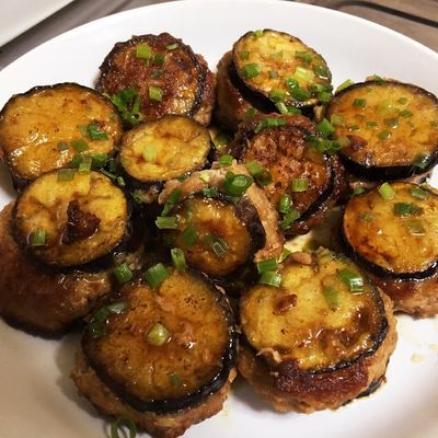 さっぱりぽん酢で♡なすの豚肉はさみ焼き