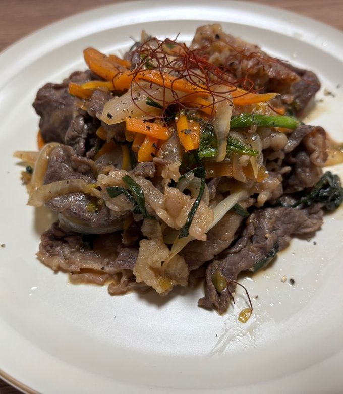 牛肉とキノコのプルコギ風