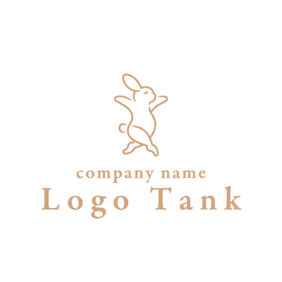 ロゴ作成デザインです。ブルーム・デザイン食事中のウサギ兎をイメージしたロゴマークです