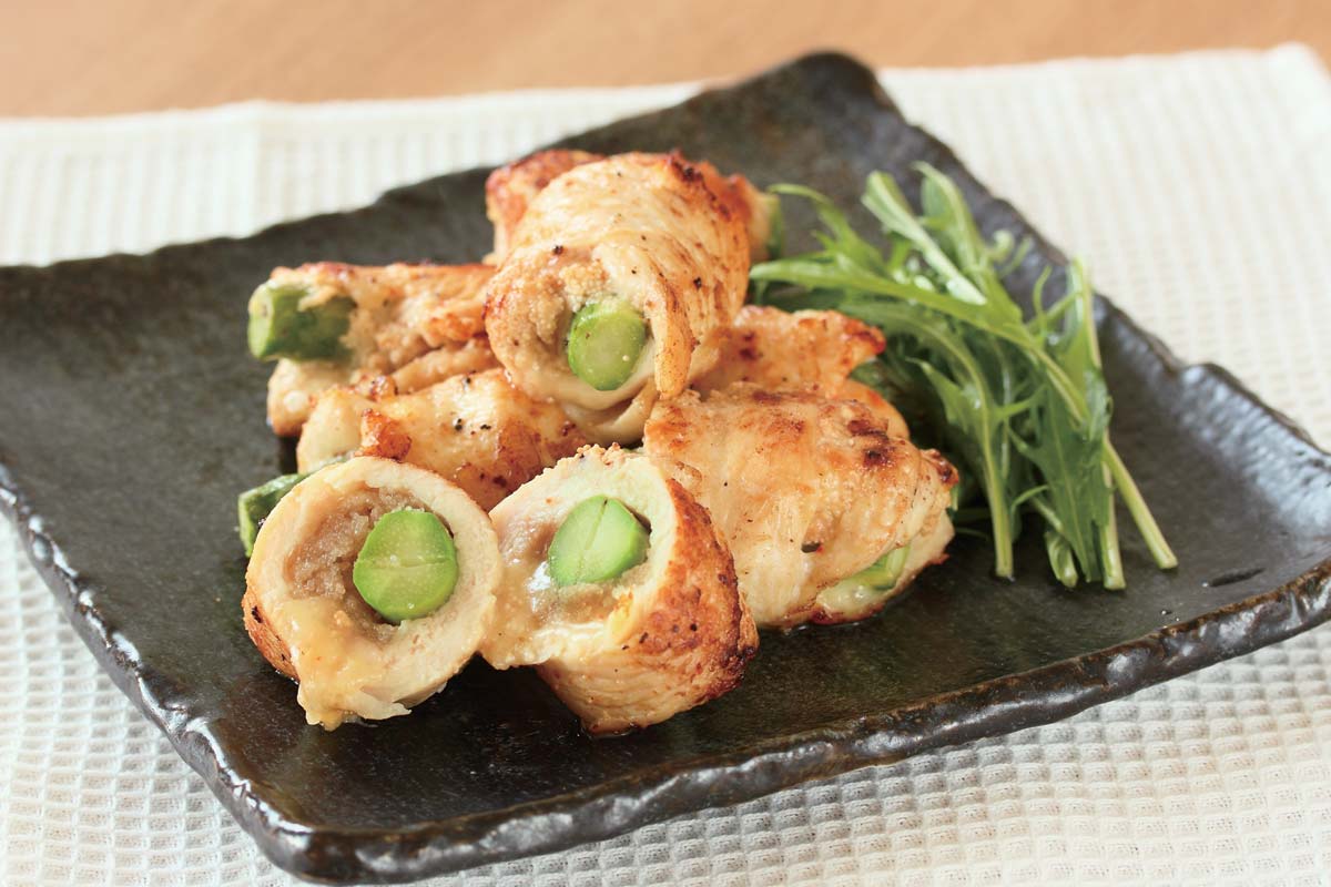 鶏むね肉の明太しそ風味焼き鳥