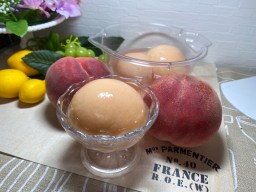 桃のコンポート」豊田市の特産品スイーツレシピ本格焙煎コーヒー専門店 カフェ・ド・シェフ