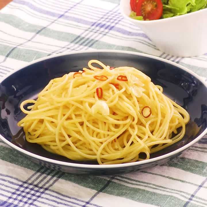 簡単包丁いらず具なし和風パスタ