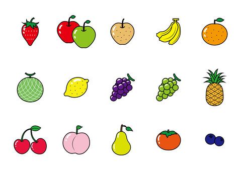果物の詰め合わせのイラスト無料のフリー素材 イラストエイト
