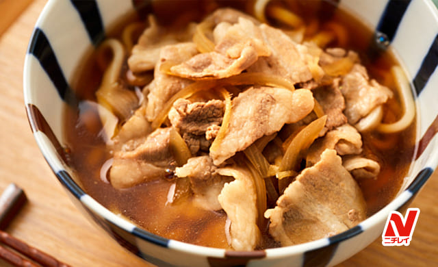 肉汁うどんと天ぷらの美味しい献立