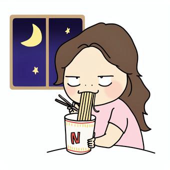 激辛カップラーメンをすするキキＡ０１ さんのイラスト - ニコニコ静画 イラスト