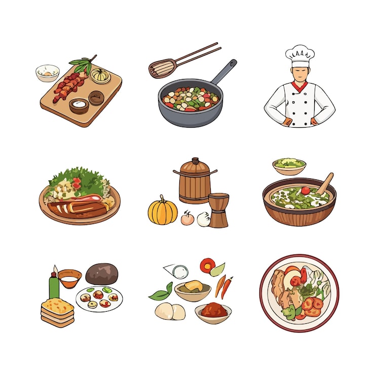 まとめ 食べ物のフリーイラスト素材イラストイメージ