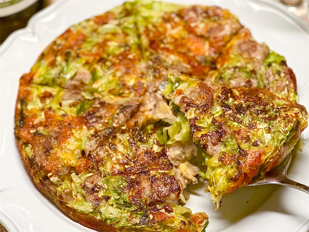 豚こまのキャベツチーズ焼きレシピTikTok