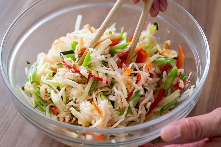 辛味大根と水菜の和風サラダ