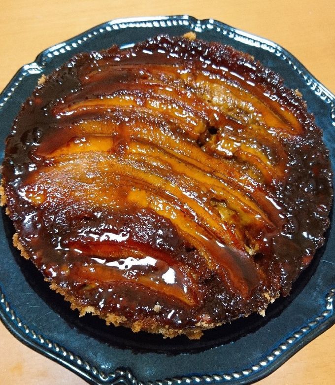 キャラメルバナナのアップサイドダウンケーキ