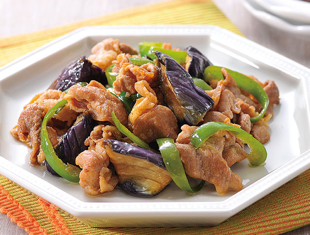 なすとれんこんと豚肉の 甘酢炒め”オギノ食品・衣料・家庭用品のスーパーマーケット