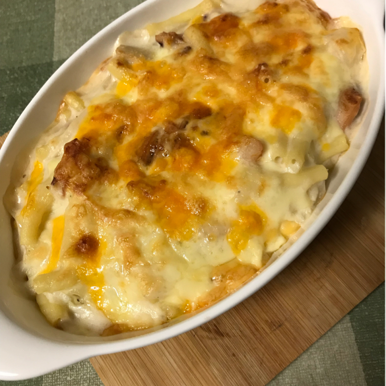 カレー風味のシーフードグラタン