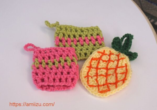 かぎ編み 初心者さん向け 可愛いアクリルたわしの編み方 - おばちゃんでもできる