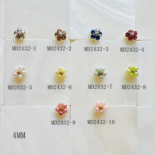 P174 2個 ネイルパーツ 花 フラワー 桜 成人式 白 セルフネイル ホワイト 春夏 シルバー パール 和柄 和風 デコパーツ yusshop通販 17926262Creema クリーマ