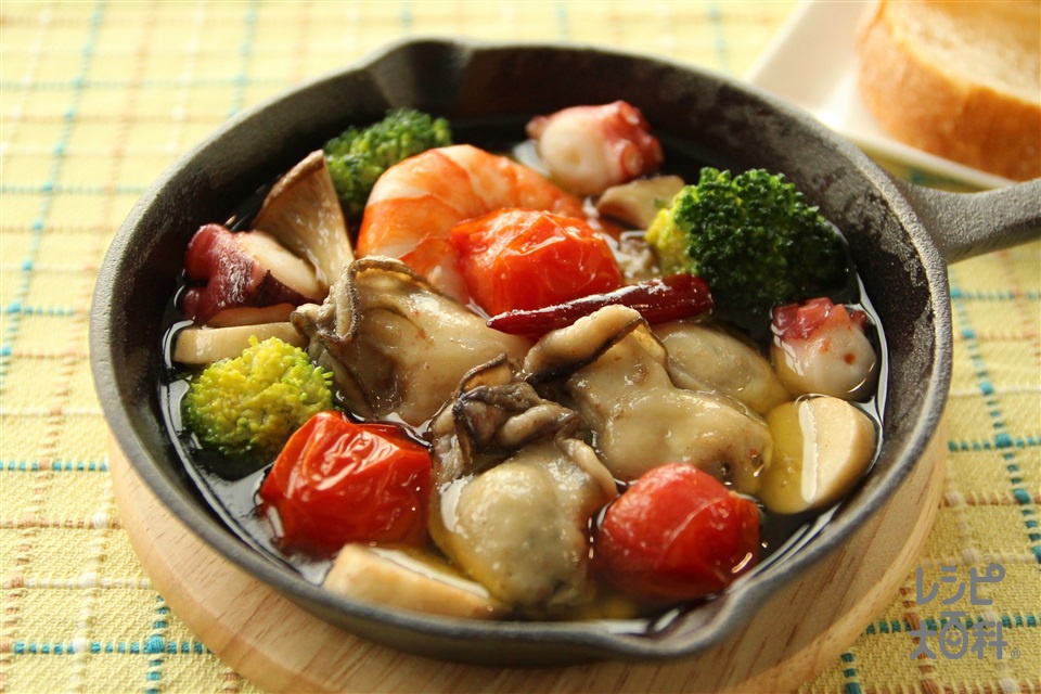 魚介類の簡単アヒージョ